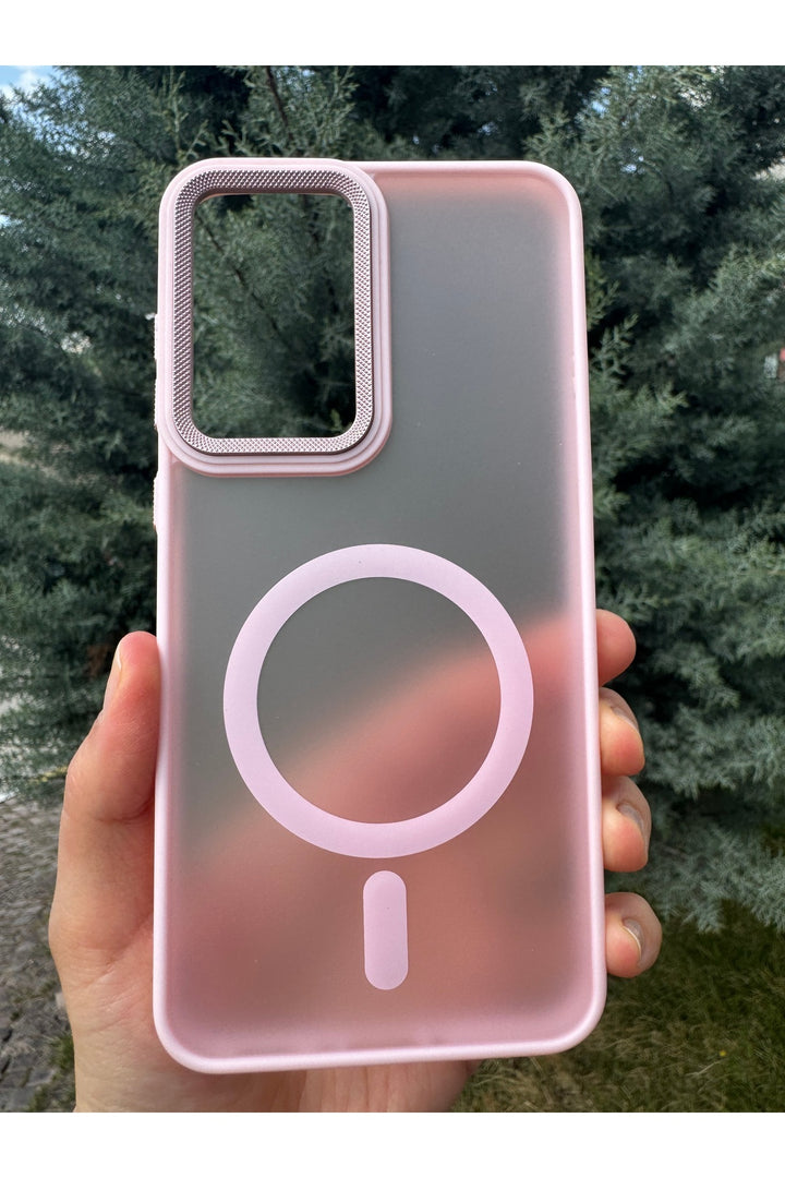 Samsung Galaxy A36 Uyumlu Kılıf Magsafe Renkli Kamera Etrafı Koruyucu Metalik Silikon Sararmaz Kapak