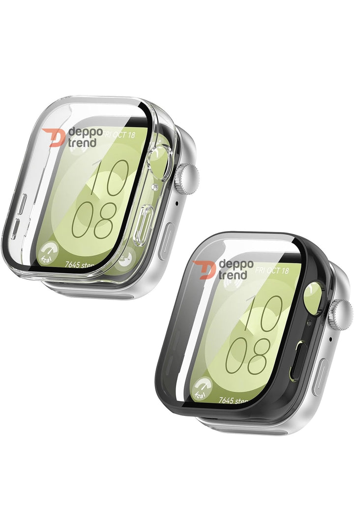 Huawei Watch Fit 3 Uyumlu Kılıf Ekran ve Kasa Koruyucu Şeffaf Kasa Koruma Çerçeve Guard 360 Koruma