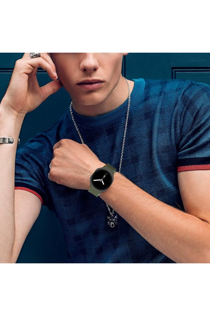 Samsung Galaxy Watch 8 40mm Uyumlu Silikon Kordon ve Kolay Kurulum Aparatlı Cam Ekran Koruyucu