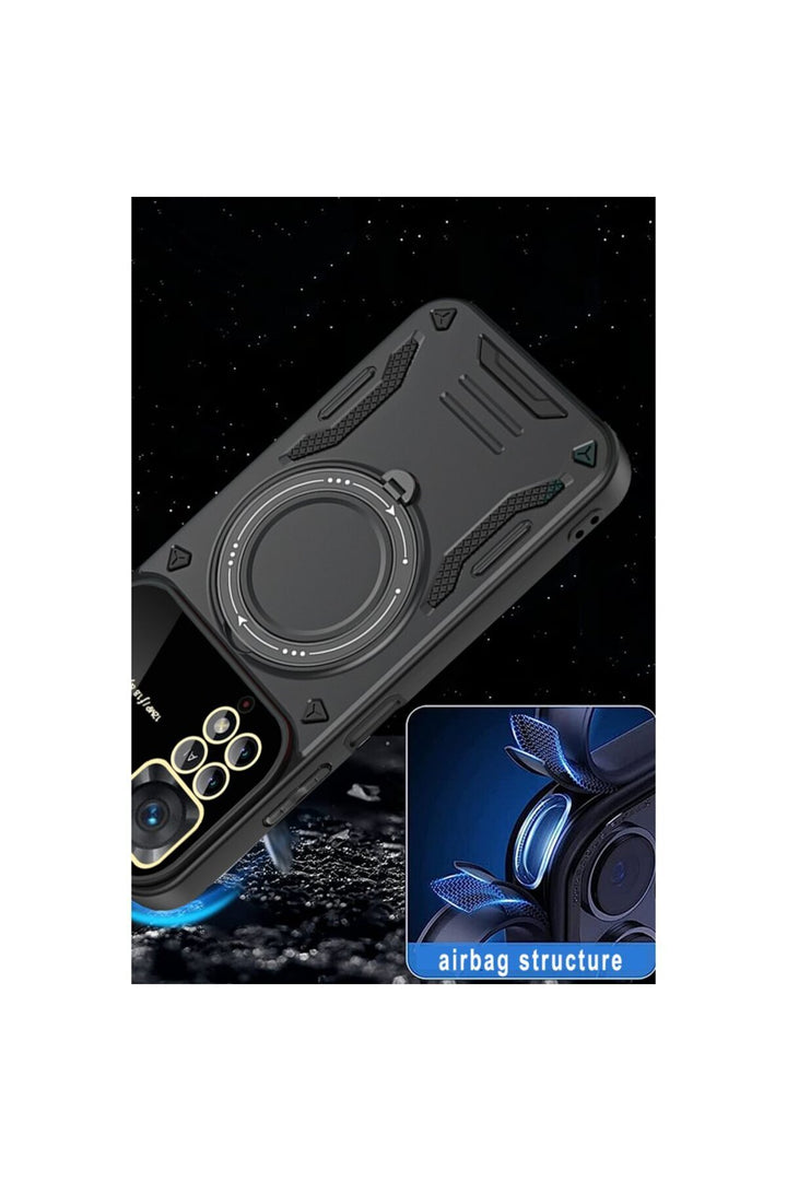 Xiaomi Redmi Note 12 Pro 4G Uyumlu Kılıf Magsafe Standlı Kamera Lens Korumalı Dayanıklı Renkli Tank