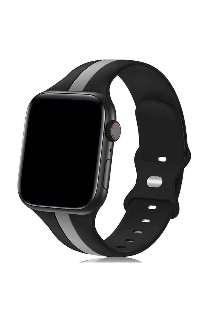 Apple Watch 9 8 7 6 5 4 3 Se 38mm/40mm/41mm Uyumlu Kordon Ayarlanabilir Renkli Çizgili Silikon