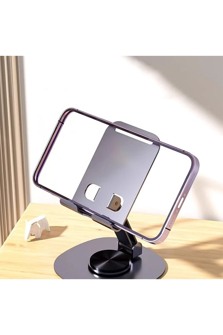 Metal Katlanabilir Telefon Standı Ayarlanabilr Taşınabilr 360 Dönebilen Tablet Standı Telefon Tutucu
