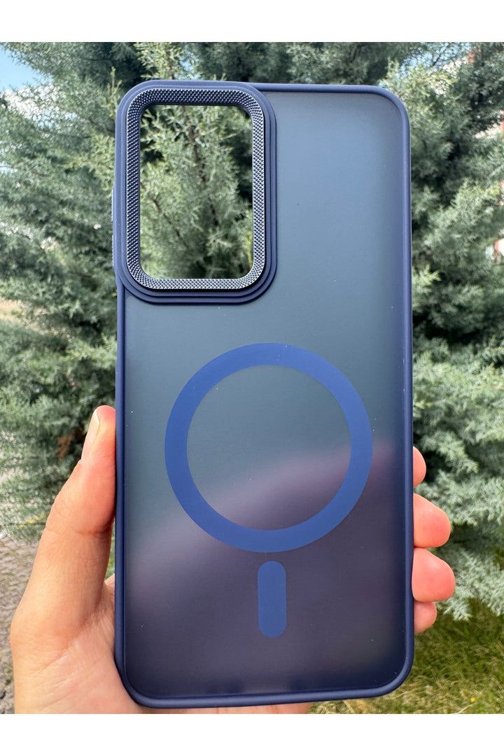 Samsung Galaxy A16 Uyumlu Kılıf Magsafe Renkli Kamera Etrafı Koruyucu Metalik Silikon Sararmaz Kapak