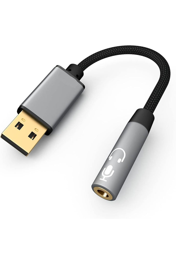 USB To 3.5mm Jack Çevirici Dönüştürücü Kulaklık ve Mikrofon Destekli USB To Aux Dönüştürücü Adaptör