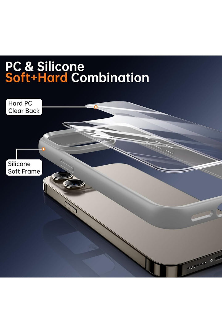 iPhone 15 Pro Max Uyumlu Kılıf Kamera Çevresi Metal Sararmaya Karşı Dayanıklı Koruyucu Silikon Kapak