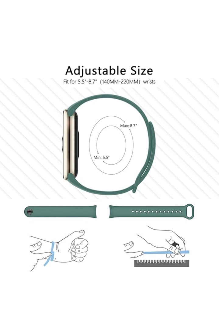 Xiaomi Mi Band 8 Uyumlu Kordon Liquid Silikon Ayarlanabilir Renkli Lekelere Dayanıklı Lansman Kordon