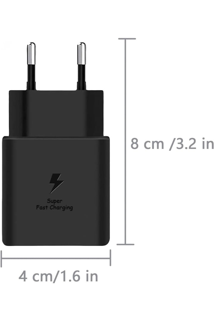 Samsung Galaxy S20/S21/S22/S23 Fe/S24 Plus/S24 Ultra Uyumlu Hızlı Şarj Adaptörü 25W USB-C Type-C PD