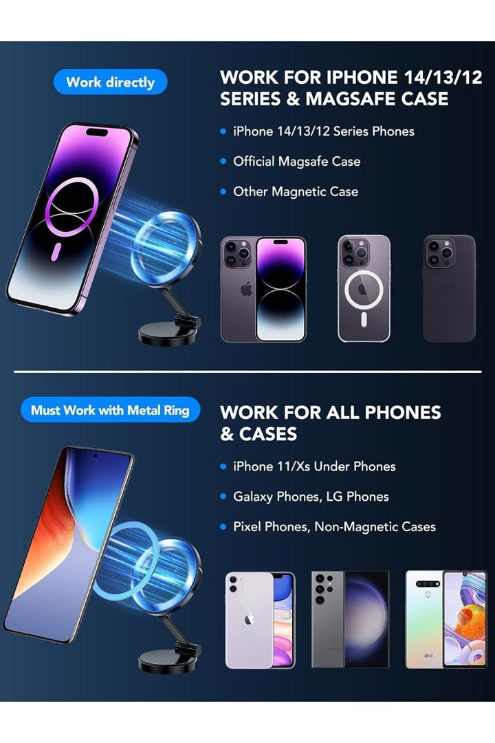 İphone 11-12-13-14-15-16 Plus-17 Pro Max Uyumlu Magsafe Manyetik Mıknatıslı Araç Içi Telefon Tutucu