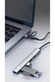 PC/iPad/Macbook/iPhone 15 Plus/16/17 Pro Max Uyumlu Type-C/USB To USB/Type-C/3.5mm Jack Çevirici HUB