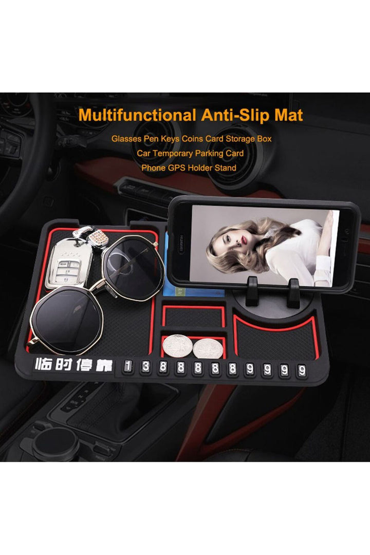 Çok Fonksiyonlu Numaratör Araç içi Telefon Tutucu Torpido Üstü Organizer Dağınklk Önleyici Kaydırmaz