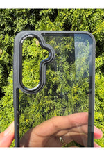 Load image into Gallery viewer, Samsung Galaxy A56/A36 Uyumlu Kılıf Siyah Transparan Şeffaf Kamera Çevresi Metal Koruyucu Silikon
