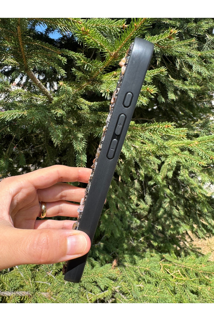 iPhone 15 Pro Max Uyumlu Taşlı Magsafe Kılıf Parlak Taşlı Simli Koruyucu Kablosuz Şarj Silikon Kapak