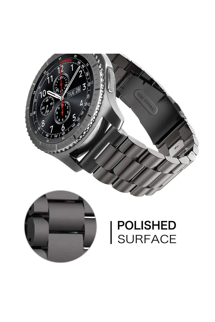 Huawei Watch GT2E/GT2/GT2 Pro/GT3/GT3 Pro/GT4 46mm Uyumlu Kordon Ayarlanablir Paslanmaz Parlak Metal