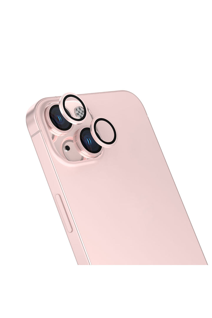 iPhone 15 Uyumlu Kamera Lens Koruyucu Dayanıkl Renkli Metal Temperli Cam Kamera Lens Koruma