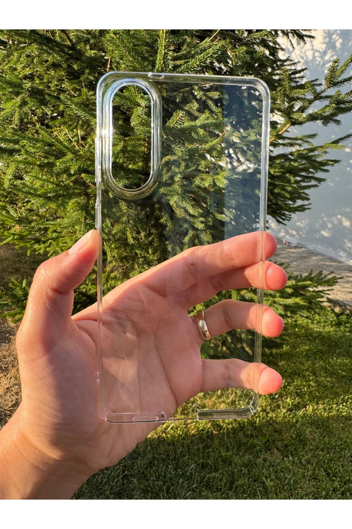 Samsung Galaxy S25 Edge Uyumlu Kılıf Sert Sararmaz Kamera Çevresi Yükseltilmiş Koruyucu Kapak