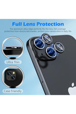 Load image into Gallery viewer, iPhone 15 Uyumlu Kamera Lens Koruyucu Dayanıkl Renkli Metal Temperli Cam Kamera Lens Koruma
