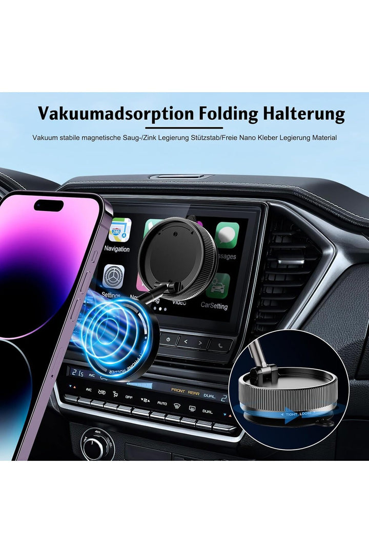 Yüksek Kalite iPhone Uyumlu Magsafe Araç İçi Telefon Tutucu Ayarlanabilir Vakumlu Güçlü Mıknatıslı