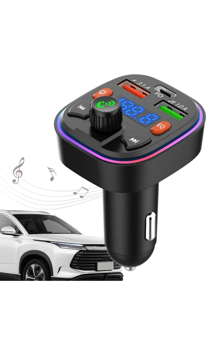 Bluetooth Araç Kiti Araç Fm Transmitter USB Type-C SD Kart MP3 PD Flash Için Uygun Çakmaklık Girişli
