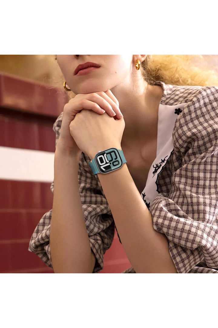 Apple Watch 42/44/45/46/49mm Uyumlu Kordon Esnek Silikon Suya ve Toza Dayanıklı Renkli Ayarlanabilir