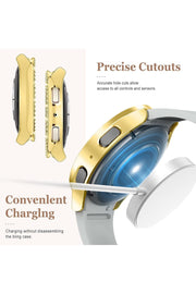 Samsung Galaxy Watch 4/5/6/7 40mm Uyumlu Kılıf Ekran ve Kasa Koruyucu Parlak Taşlı Kasa Koruma Guard