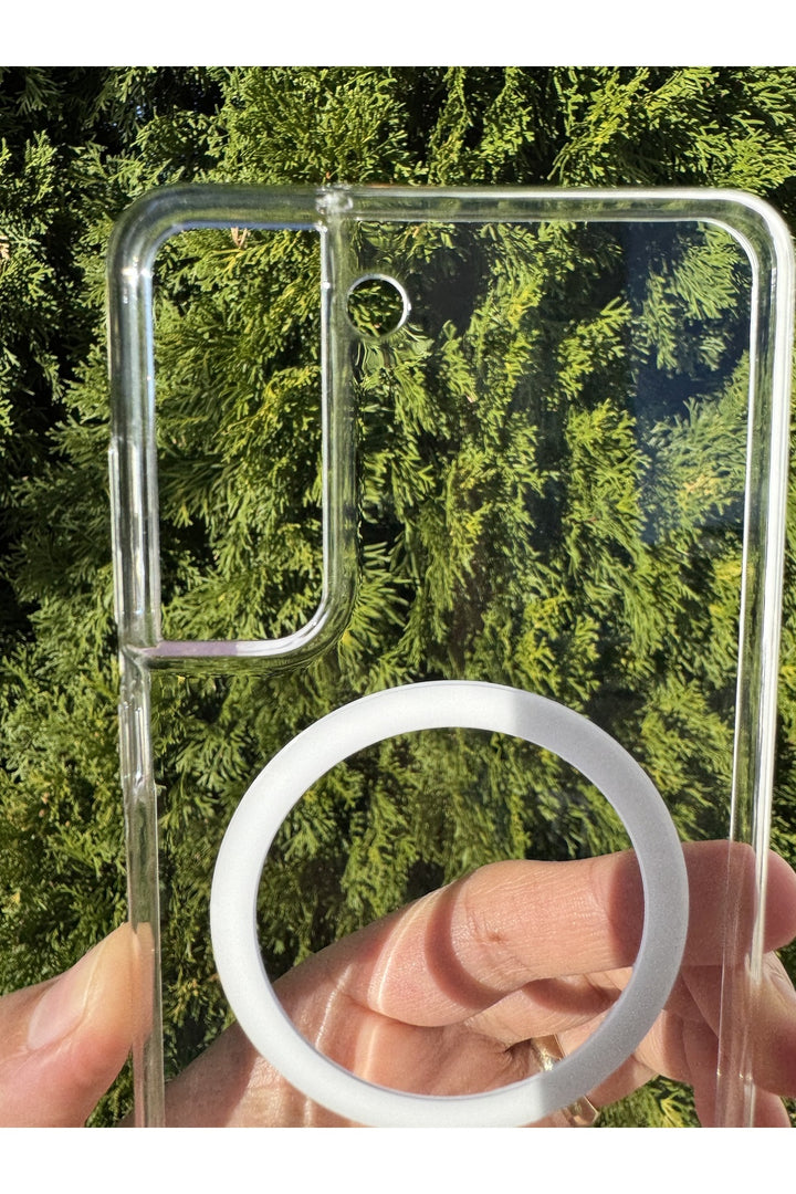 Samsung Galaxy S21 Fe Uyumlu Kılıf İnce Sert Sararmaz Magsafe Kamera Kenarı Koruyucu Dayanıklı Kapak