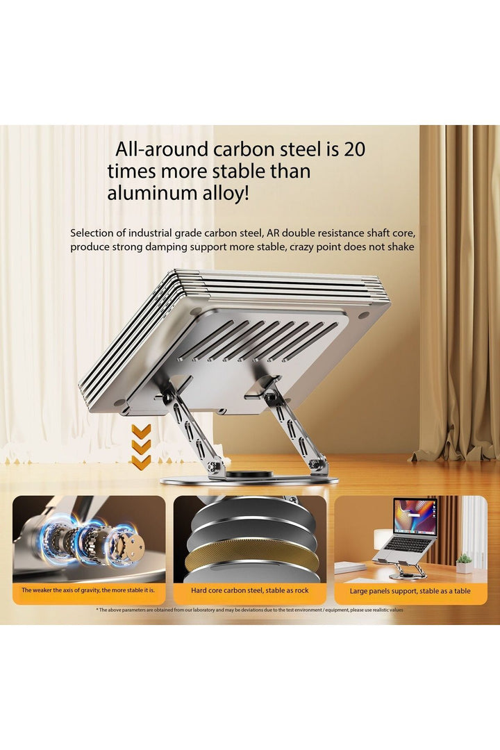 Dönebilen Yüksek Kaliteli Katlanabilir Ayarlanabilir Metal Masa Üstü Tablet Macbook Laptop Standı