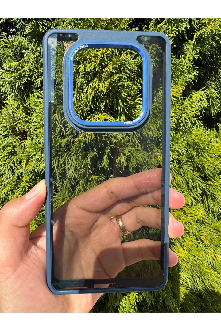 Xiaomi Redmi Note 14 Pro Uyumlu Kılıf Siyah Transparan Şeffaf Kamera Çevresi Metal Koruyucu Silikon