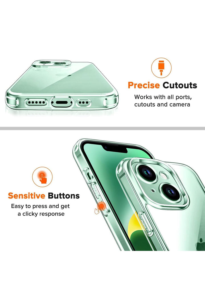 iPhone 15 Uyumlu Şeffaf Kılıf Kamera Çıkıntılı Koruyucu Slim Renksiz İnce Esnek Silikon Kapak