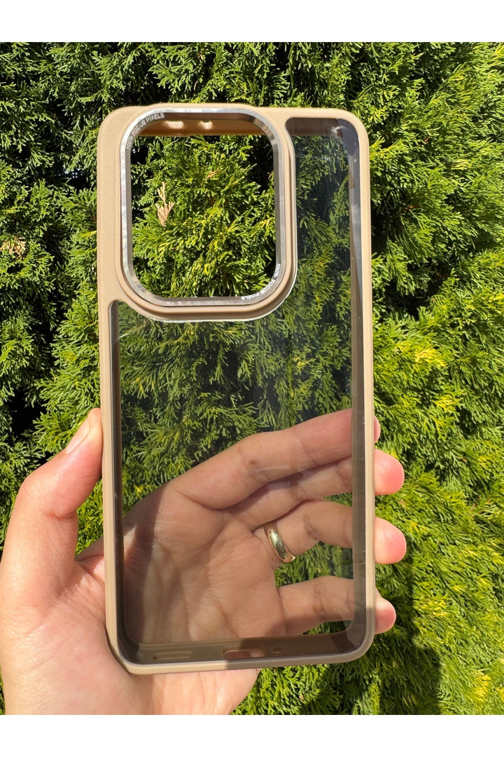 Xiaomi Mi 14T Pro Uyumlu Kılıf Siyah Transparan Şeffaf Kamera Çevresi Metal Koruyucu Silikon Kapak