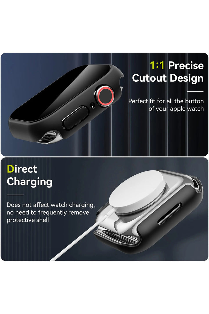 Apple Watch 45mm Uyumlu Kılıf Ekran ve Kasa Koruma Hayalet/Privacy Gizlilik Özellikli Kasa Koruyucu