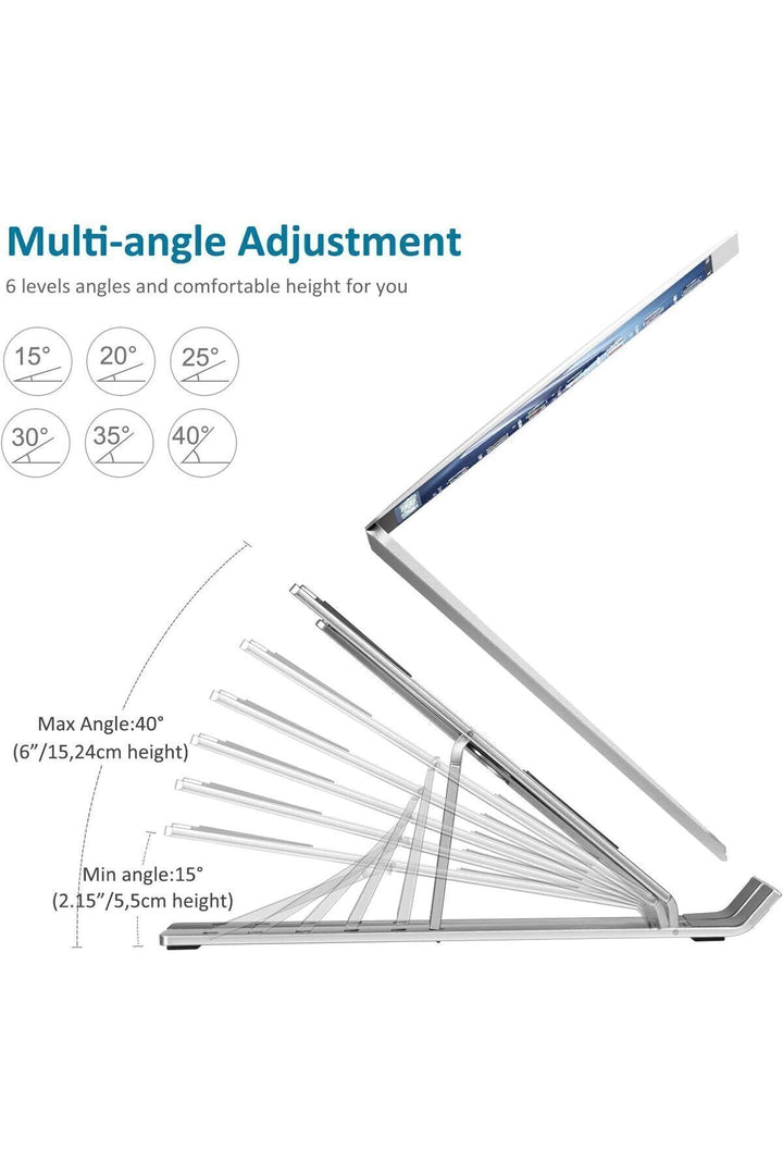 Kademeli Ayarlanabilir Metal Laptop Standı Macbook/notebook Katlanabilir Hafif Kaymaz Tablet Tutucu