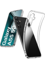 Load image into Gallery viewer, Samsung Galaxy A55 Uyumlu Kılıf 3D Kamera Koruma Darbe Önleyici Şeffaf Esnek Renksiz Silikon Kapak
