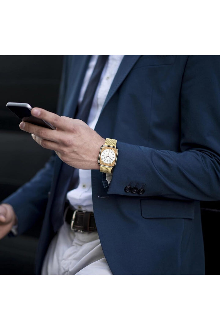 Apple Watch 9 8 7 6 5 4 3 2 Se 42mm/44mm/45mm/49mm Uyumlu Kordon Mıknatıslı Ayarlanabilir Metal