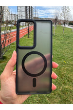 Load image into Gallery viewer, Samsung Galaxy S25 Ultra Uyumlu Kılıf Magsafe Renkli Mat Sararmaz Kamera Etrafı Metalik Kapak
