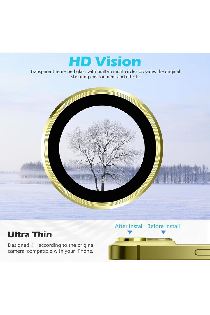 İphone 15/iphone 15 Plus Uyumlu Kamera Lens Koruyucu Dayanıkl Renkli Metal Temperli Cam Koruma