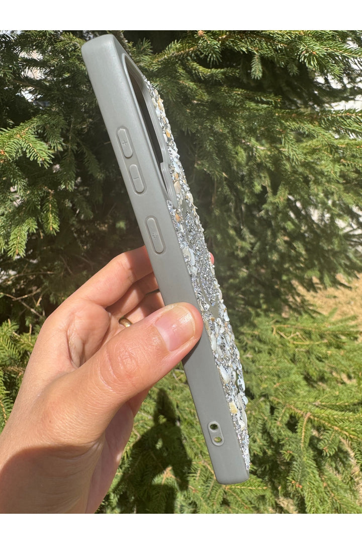 Samsung Galaxy S25 Ultra Uyumlu Taşlı Magsafe Kılıf Parlak Taşlı Smli Koruyucu Kablosuz Şarj Silikon