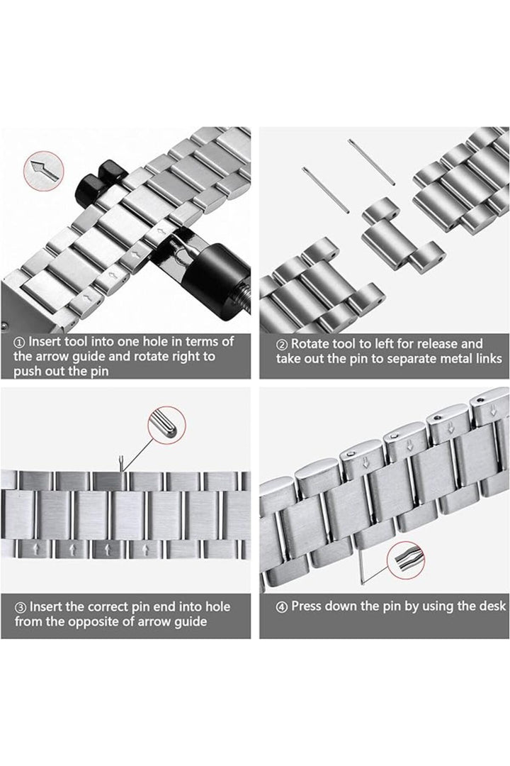 Apple Watch 9 8 7 6 5 4 3 2 1 Se 38mm/40mm/41mm Uyumlu Kordon Ayarlanabilir Parlak Metal Paslanmaz