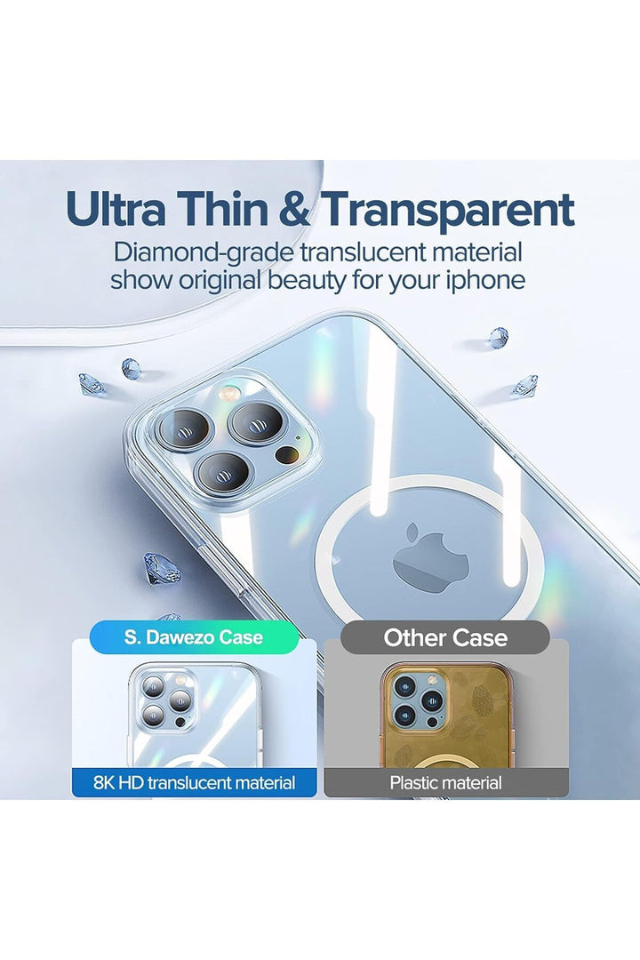 iPhone 11 Uyumlu Kılıf Kamera Çıkıntılı Şeffaf Magsafe Kılıf Kablosuz Şarj Destekli Kapak