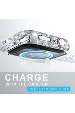 Load image into Gallery viewer, Apple Watch 44mm Uyumlu Kılıf Ekran ve Kasa Koruyucu Parlak Büyük Taşlı Watch Kasa Koruma
