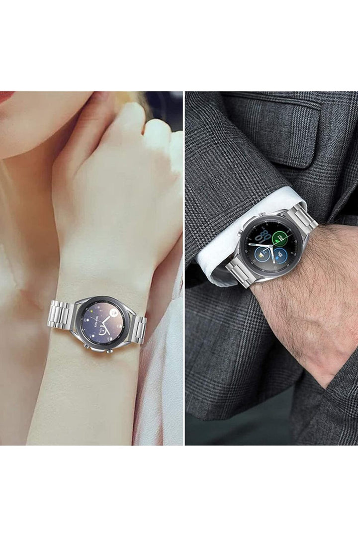 Huawei Watch GT2E/GT2/GT2 Pro/GT3/GT3 Pro/GT4 46mm Uyumlu Kordon Ayarlanablir Paslanmaz Parlak Metal