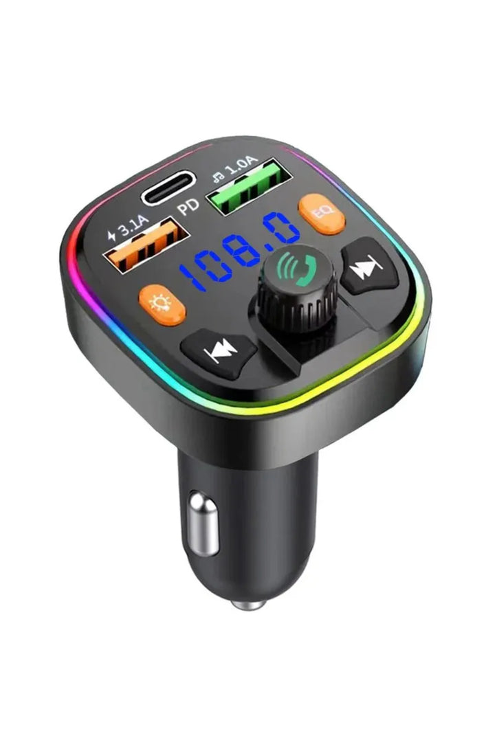 Bluetooth Araç Kiti Araç Fm Transmitter USB Type-C SD Kart MP3 PD Flash Için Uygun Çakmaklık Girişli