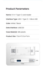 Load image into Gallery viewer, iPad/Macbook/iPhone 15/16/Plus/17 Pro Max Uyumlu Type-C To USB/Micro SD Card Reader Okuyucu Çevirici
