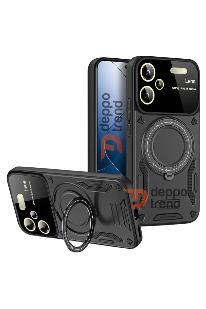 Xiaomi Redmi Note 13 Pro Plus 5G Uyumlu Kılıf Magsafe Standlı Kamera Lens Korumalı Dayanıklı Tank