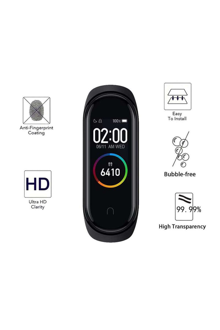 Xiaomi Mi Band 4 Uyumlu Tam Kaplayan Darbelere Karşı Dayanıklı Kırılmaz Cam Nano Ekran Koruyucu