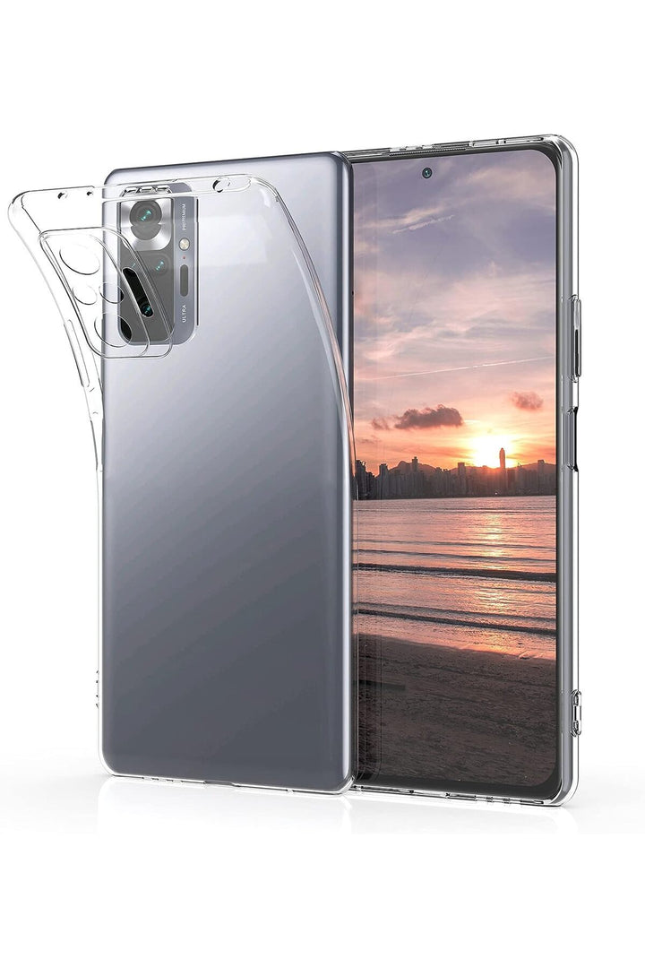 Xiaomi Redmi Note 10/10S Uyumlu Kılıf 3D Kamera Korumalı Darbe Önleyici Şeffaf Esnek Silikon Kapak