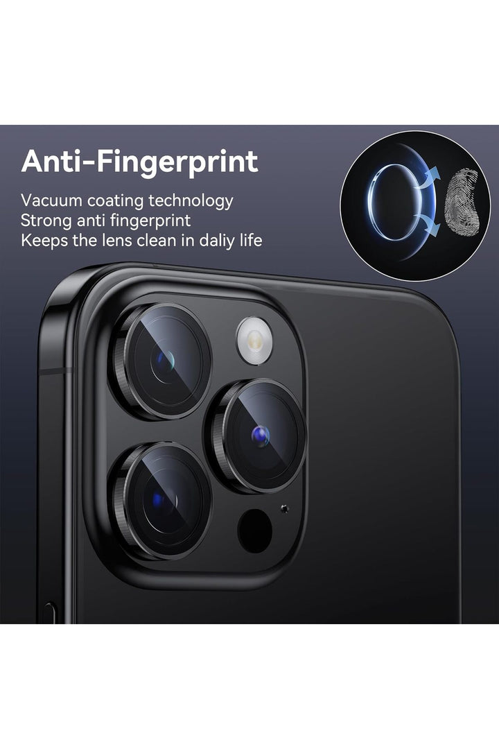 İphone 15 Pro/iphone 15 Pro Max Uyumlu Kamera Lens Koruyucu Dayanıklı Renkli Metal Temperli Cam