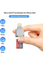 Load image into Gallery viewer, Lightning To Micro SD/TF Card Reader iPad/iPhone 14/13/12/11/X/Pro Max/Plus Uyumlu Metal Çevirici
