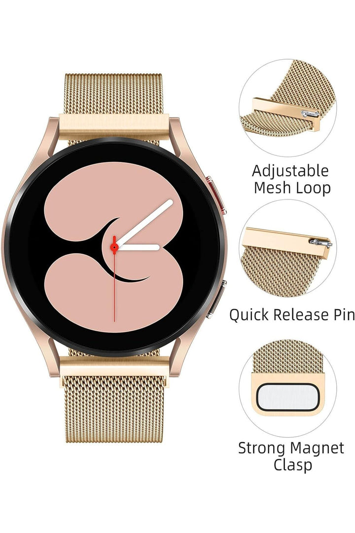 Huawei Watch GT/GT2E/GT2/GT2 Pro/GT3/GT3 Pro/GT4 46mm Uyumlu Kordon Mıknatıslı Parlak İnce Metal