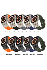 Load image into Gallery viewer, Apple Watch 8 7 6 5 4 3 2 1 42mm/44mm/45mm/49mm Uyumlu Kordon Ayarlanabilir Titanyum Metal Başlıklı
