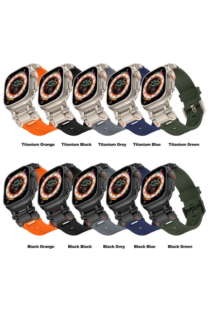 Apple Watch 8 7 6 5 4 3 2 1 42mm/44mm/45mm/49mm Uyumlu Kordon Ayarlanabilir Titanyum Metal Başlıklı